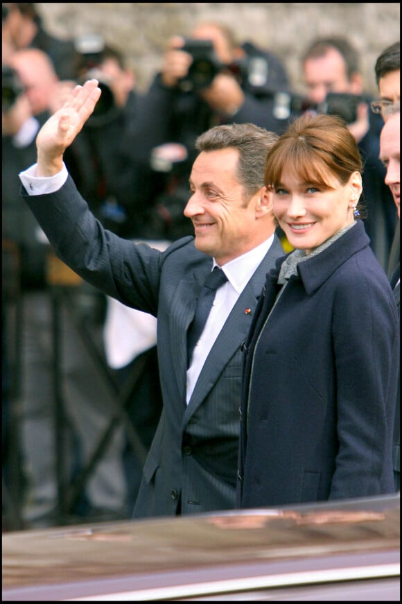 Nicolas Sarkozy et Carla Bruni à Londres le 26 mars 2008.