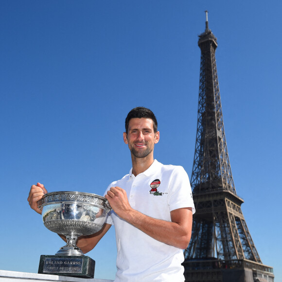 Novak Djokovic - Portraits des vainqueurs des internationaux de France Roland Garros à Paris le 14 juin 2021. © Corinne Dubreuil/FFT/Pool/Panoramic via Bestimage