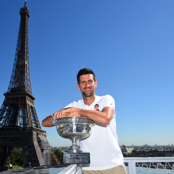 Novak Djokovic - Portraits des vainqueurs des internationaux de France Roland Garros à Paris le 14 juin 2021. © Corinne Dubreuil/FFT/Pool/Panoramic via Bestimage