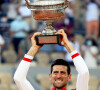 Novak Djokovic s'est imposé face à Stefanos Tsitsipas en finale des internationaux de tennis de Roland Garros à Paris, le 13 juin 2021. © Dominique Jacovides/Bestimage