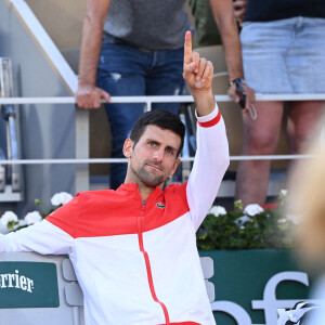 Novak Djokovic - Finale hommes lors des internationaux de France Roland Garros à Paris le 13 juin 2021. © Chryslene Caillaud / Panoramic / Bestimage