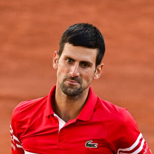 Novak Djokovic en fin de match - Finale hommes lors des internationaux de France Roland Garros à Paris le 12 juin 2021. JB Autissier / Panoramic / Bestimage
