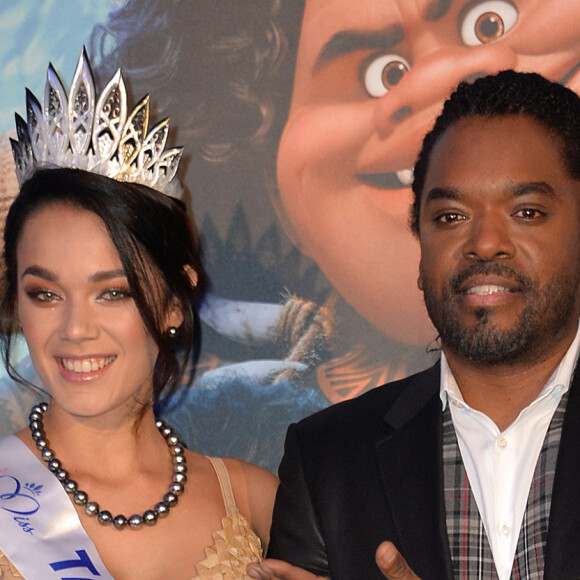 Anthony Kavanagh et Vaea Ferrand (Miss Tahiti 2016) - Avant-première du film d'animation "Vaiana, la légende du bout du monde" au Cinéma le Grand Rex à Paris, France, le 15 novembre 2016. © Veeren/Bestimage