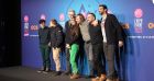 Audrey Dana, François-Xavier Demaison et Pascal Demolon présentent le film "Les Hommes au bord de la crise de nerfs" au Festival de l'Alpe d'Huez 2022.