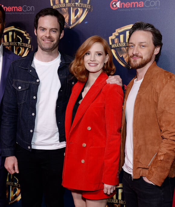Bill Hader, Jessica Chastain, James McAvoy à la soirée Warner Bros Pictures Presentation à Las Vegas, le 2 avril 2019. 