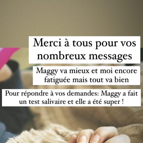 Alizée donne des nouvelles de sa fille Maggy. Instagram. Le 22 janvier 2022.