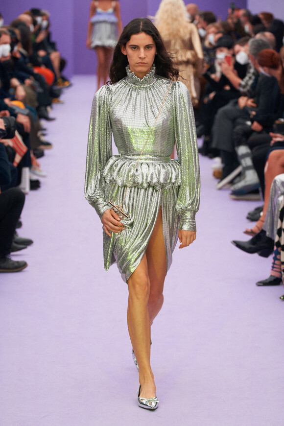 A model wears a creation for Paco Rabanne Menswear Fall/Winter 2022-2023 show as part of Paris Fashion Week on January 23, 2022 in Paris, France. Photo by Splash News/ABACAPRESS.COM