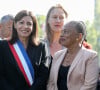 La maire de Paris, Anne Hidalgo accompagné de l'ex ministre de la justice Christiane Taubira inaugure la promenade Edouard Glissant, à Paris, France, le 21 septembre 2021.
