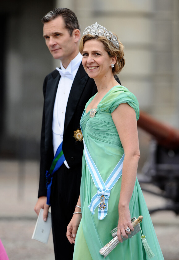 La princesse Cristina et son mari Inaki Urdangarin au mariage de la princesse Victoria de Suède en 2010 à Stockholm.