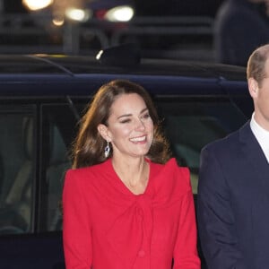 Le prince William, duc de Cambridge, et Catherine (Kate) Middleton, duchesse de Cambridge, assistent au service de chant communautaire Together At Christmas à l'abbaye de Westminster, à Londrtes, Royaume Uni, le 8 décembre 2021.