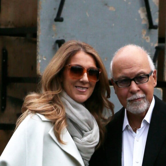 Celine Dion et son mari Rene Angelil quittent leur hotel pour se rendre a l'enregistrement de l'emission "Vivement Dimanche". Paris, le 27 novembre 2012 