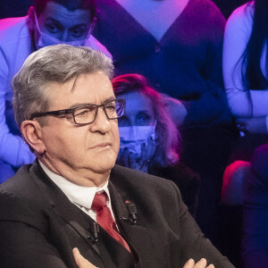 Jean-Luc Mélenchon - Enregistrement de l'émission "Face à Baba, Spéciale Jean-Luc Mélenchon", présentée par Cyril Hanouna et diffusée en direct le 27 janvier sur C8