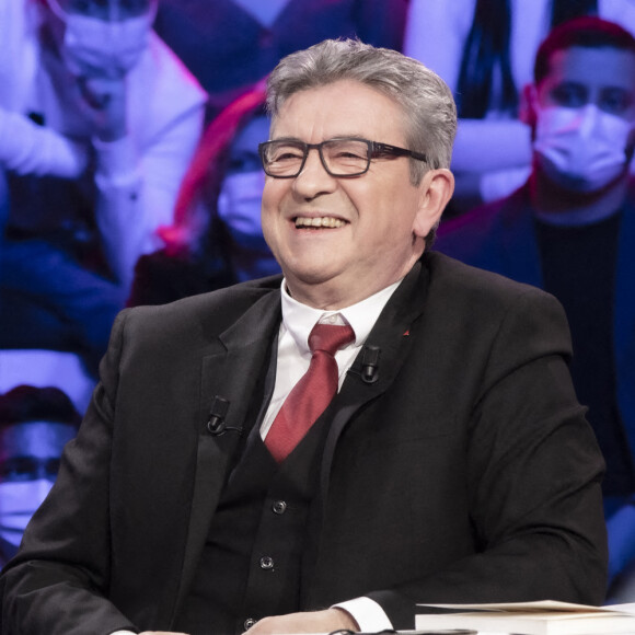 Jean-Luc Mélenchon - Enregistrement de l'émission "Face à Baba, Spéciale Jean-Luc Mélenchon", présentée par Cyril Hanouna et diffusée en direct le 27 janvier sur C8