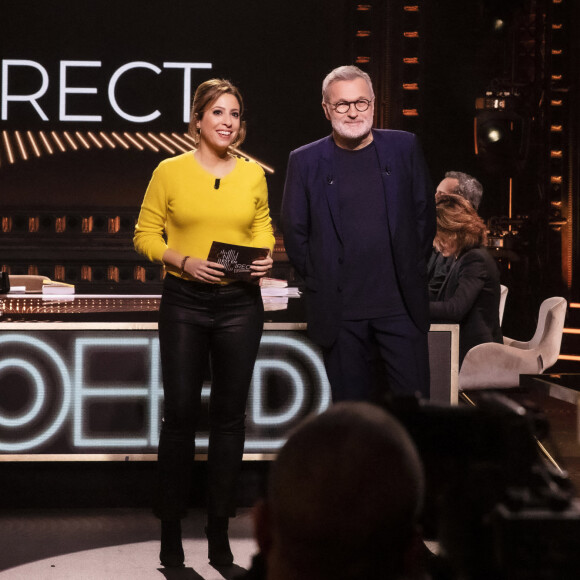 Exclusif - Léa Salamé, Laurent Ruquier - Sur le plateau de l'émission On Est En Direct (OEED) du samedi 29 janvier 2022