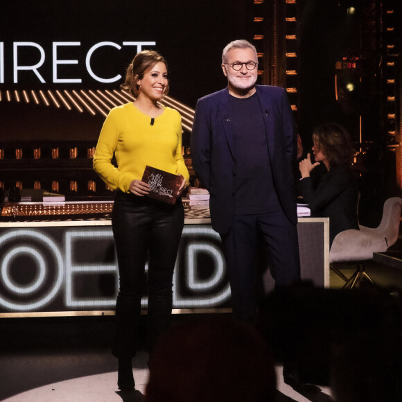 Exclusif - Léa Salamé, Laurent Ruquier - Sur le plateau de l'émission On Est En Direct (OEED) du samedi 29 janvier 2022