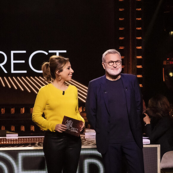 Exclusif - Léa Salamé, Laurent Ruquier - Sur le plateau de l'émission On Est En Direct (OEED) du samedi 29 janvier 2022