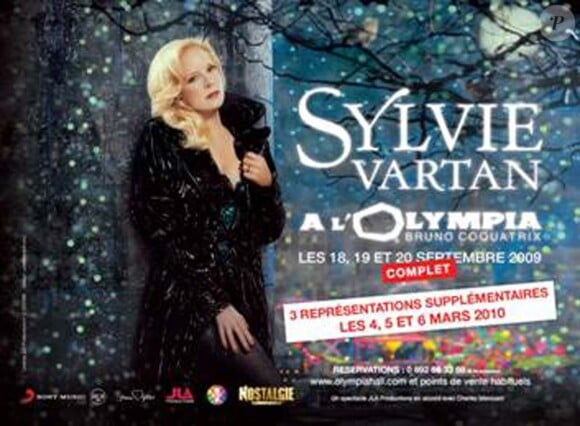 Sylvie Vartan à l'Olympia les 4, 5 et 6 mars 2010 !