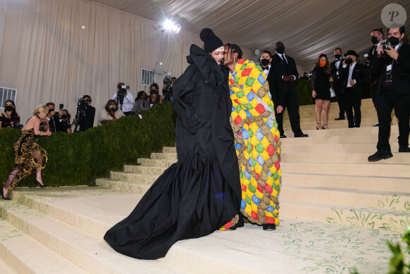 A$AP Rocky et Rihanna assistent au Met Gala 2021 consacré à l'exposition "Celebrating In America: A Lexicon Of Fashion" au Metropolitan Museum of Art. New York