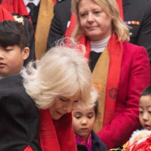 Le prince Charles, prince de Galles, et Camilla Parker Bowles, duchesse de Cornouailles, visitent Chinatown à l'occasion du Nouvel An lunaire à Londres, Royaume Uni, le 1er février 2022. 