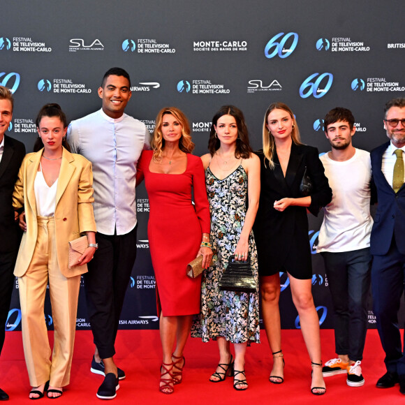 Samy Gharbi, Hector Langevin, Camille Genau, Terence Telle, Ingrid Chauvin, Julie Sassoust, Aurelie Pons ,Clement Remiens, Alexandre Brasseur et Catherine Marchal lors de la soirée d'ouverture du 60ème Festival de Télévision de Monte-Carlo au Grimaldi Forum à Monaco, le 18 juin 2021. © Bruno Bébert/Bestimage 