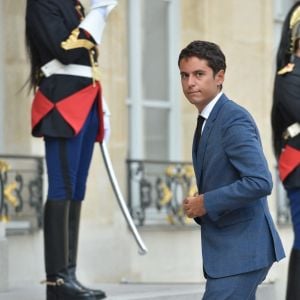 Gabriel Attal, secrétaire d'état auprès du ministre de l'éducation - Arrivées à la conférence des Ambassadeurs et des Ambassadrices au Palais de l'Elysée à Paris le 27 août 2019.