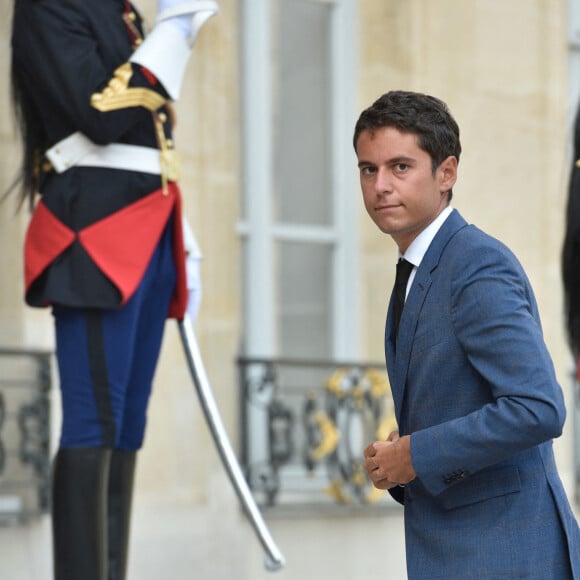 Gabriel Attal, secrétaire d'état auprès du ministre de l'éducation - Arrivées à la conférence des Ambassadeurs et des Ambassadrices au Palais de l'Elysée à Paris le 27 août 2019.