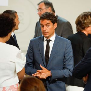 Gabriel Attal, secrétaire d'état auprès du ministre de l'éducation nationale - Allocution du Président de la République à la conférence des Ambassadeurs et des Ambassadrices au Palais de l'Elysée à Paris le 27 août 2019