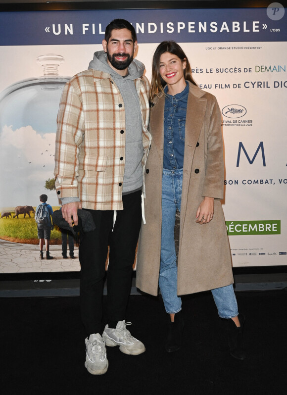 Nikola Karabatic et sa femme Géraldine Pillet à la première du film "Animal" au cinéma UGC Bercy à Paris, le 29 novembre 2021. © Guirec Coadic/Bestimage