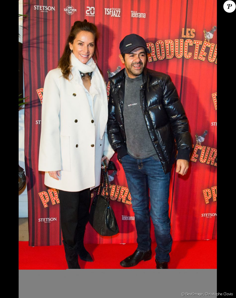 Jamel Debbouze et sa femme Mélissa Theuriau - Première de la pièce "Les producteurs" au Théâtre de Paris. Le 2 décembre 2021. © Christophe Clovis / Bestimage