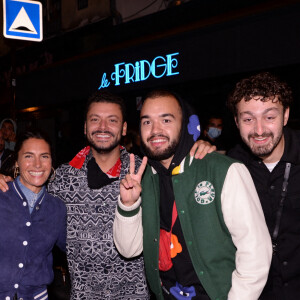 Exclusif - Camille Lellouche, Alessandra Sublet, Kev Adams, Oli (de Bigflo et Oli), Roman Frayssinet, Rayane Bensetti lors de la soirée de lancement du Fridge, le nouveau comedy club de Kev Adams à Paris le 24 septembre 2020. © Rachid Bellak / Bestimage 