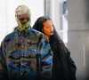 Exclusif - Rihanna et son compagnon A$AP Rocky font du shopping chez "Bottega Ventta" à New York avant d'aller dîner, le 21 janvier 2022.