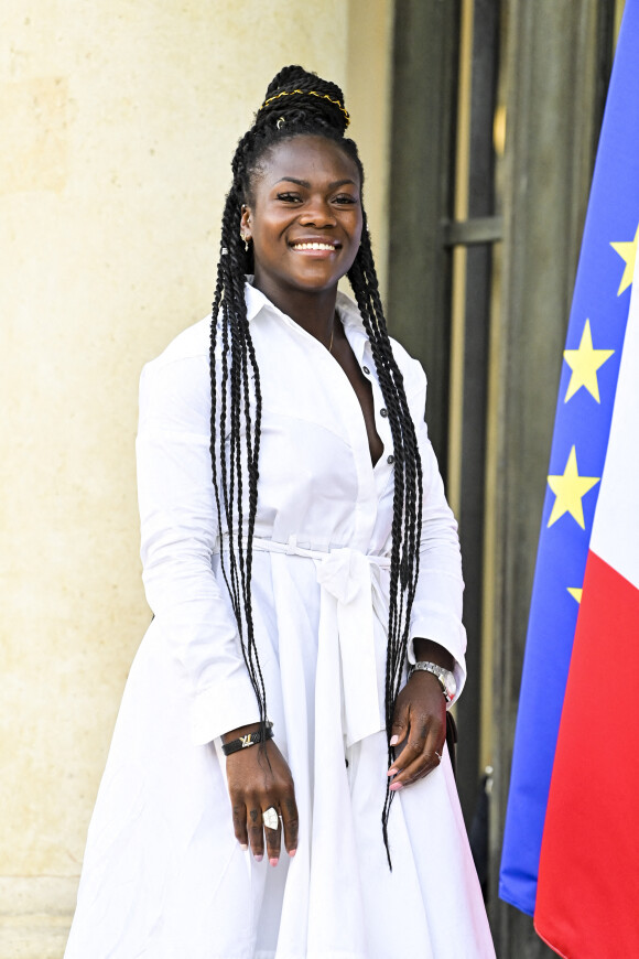 Clarisse Agbegnenou - Cérémonie des médaillés olympiques et paralympiques des Jeux de Tokyo au Palais de l'Elysée à Paris. © JB Autissier/Panoramic/Bestimage