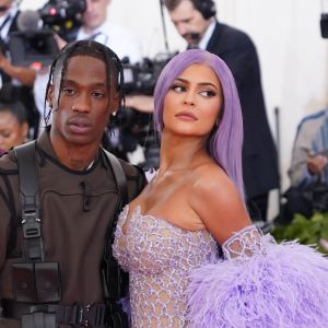 Travis Scott et sa compagne Kylie Jenner - Arrivées des people à la 71ème édition du MET Gala (Met Ball, Costume Institute Benefit) sur le thème "Camp: Notes on Fashion" au Metropolitan Museum of Art à New York