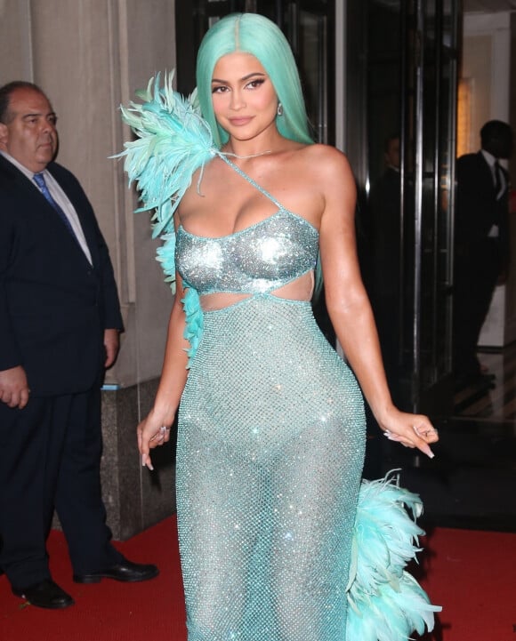 Kylie Jenner à la sortie du Mark Hotel pour se rendre à l'after party de la 71ème édition du MET Gala (Met Ball, Costume Institute Benefit) à New York, le 6 mai 2019. 