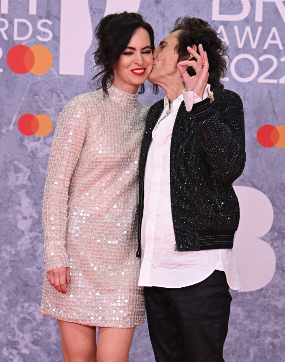 Ronnie Wood et son épouse Sally assistent à la cérémonie des Brit Awards 2022 à l'O2 Arena. Londres, le 8 février 2022.