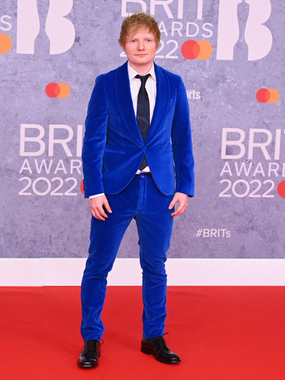 Ed Sheeran assiste à la cérémonie des Brit Awards 2022 à l'O2 Arena. Londres, le 8 février 2022.