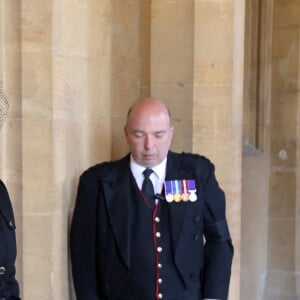 La princesse Eugenie d'York et son mari Jack Brooksbank - Arrivées aux funérailles du prince Philip, duc d'Edimbourg à la chapelle Saint-Georges du château de Windsor, le 17 avril 2021.