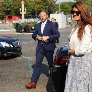 Marlene Schiappa et son mari Cédric Bruguière - Défilé militaire du 14 Juillet sur les Champs-Elysées à Paris