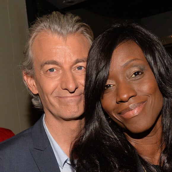 Gilles Verdez et sa compagne Fatou - Soirée pour le lancement du jeu vidéo " FIFA 17" au Cercle Cadet à Paris le 26 septembre 2016. © Veeren/Bestimage