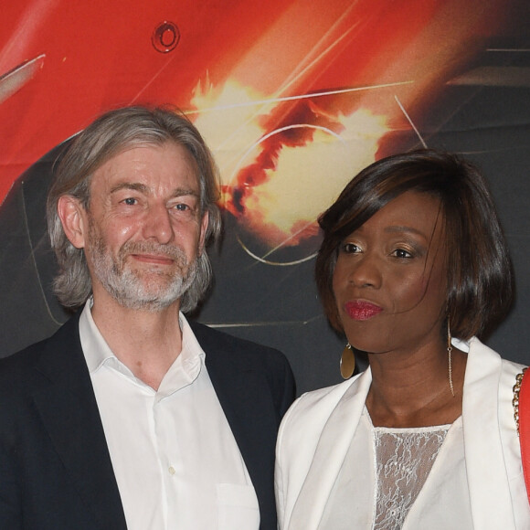 Gilles Verdez et sa compagne Fatou - Avant-première du film "Taxi 5" au cinéma le Grand Rex à Paris, France, le 8 avril 2018. © Coadic Guirec/Bestimage