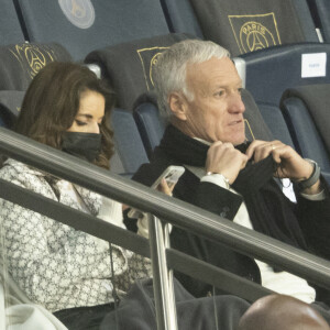 Didier Deschamps et sa femme Claude - People lors de la huitième de finale aller de la Ligue des champions entre le PSG et le Real Madrid au Parc des Princes à Paris le 15 février 2022. © Cyril Moreau/Bestimage