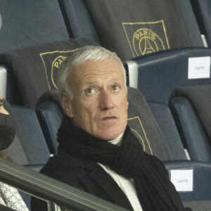 Didier Deschamps et sa femme Claude - People lors de la huitième de finale aller de la Ligue des champions entre le PSG et le Real Madrid au Parc des Princes à Paris le 15 février 2022. © Cyril Moreau/Bestimage