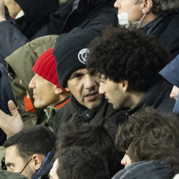 Roschdy Zem - People lors de la huitième de finale aller de la Ligue des champions entre le PSG et le Real Madrid au Parc des Princes à Paris le 15 février 2022. © Cyril Moreau/Bestimage