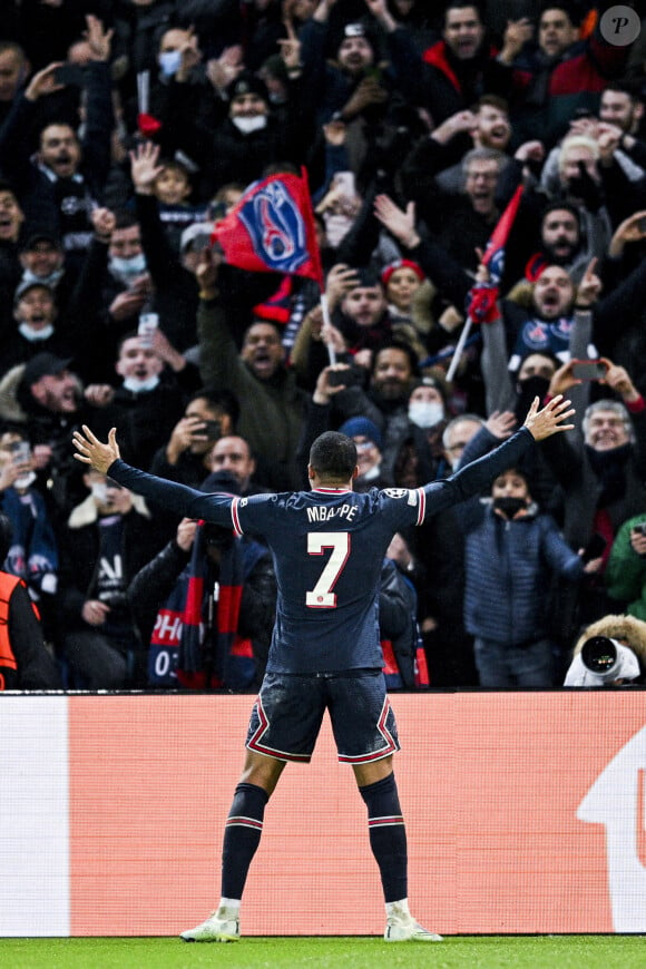 Kylian Mbappé (PSG) - 8ème de finale aller de la Ligue Des Champions "PSG - Real Madrid (1-0)" au Parc des Princes à Paris, le 15 février 2022.