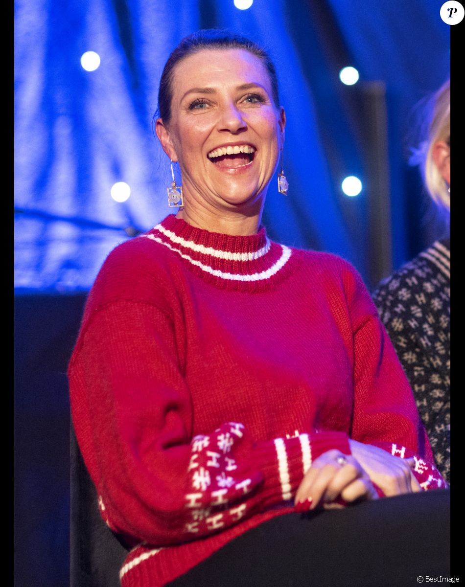 La Princesse Martha Louise lors de la présentation du livre "Hest" sur le tricot à Fredrikstad, Norvège le 24 novembre 2021.