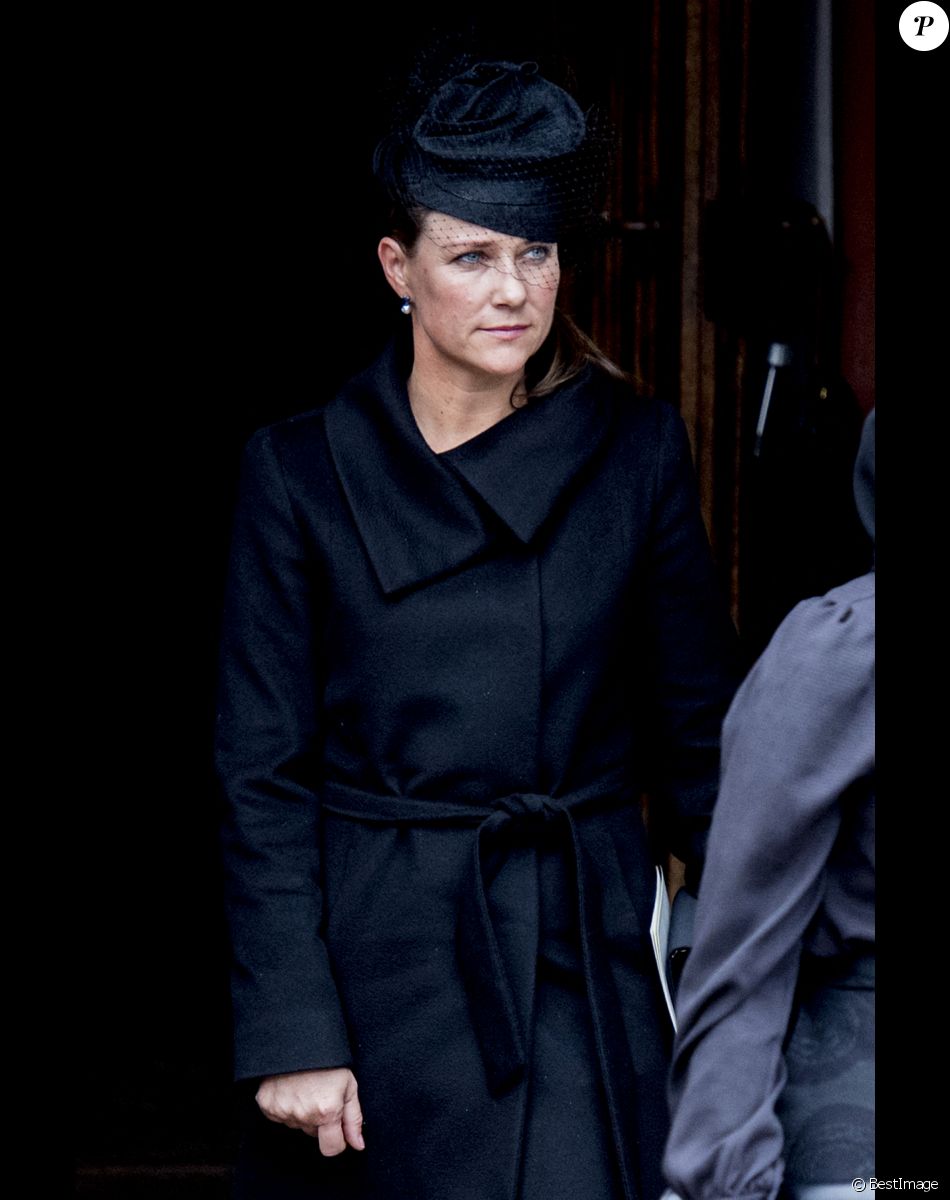 La princesse Martha Louise de Norvège - Sortie des obsèques du prince Richard de Sayn-Wittgenstein-Berleburg à Bad Berleburg en Allemagne le 21 mars 2017.