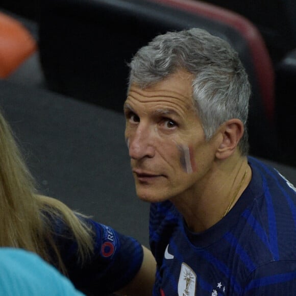 Nagui et sa femme Mélanie Page lors du Match de football de l'Euro 2020 : La France s'incline devant la Suisse après les tirs au but au stade Arena Nationala à Bucarest le 28 juin 2021. © Federico Pestellini / Panoramic / Bestimage