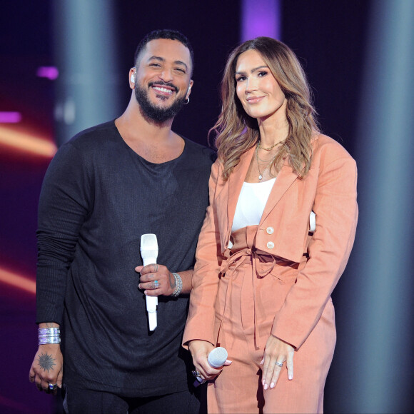Slimane et Vitaa - Enregistrement de l'émission "Duos Mystères" à la Seine Musicale à Paris. Le 2 février 2021. © Gaffiot-Moreau / Bestimage