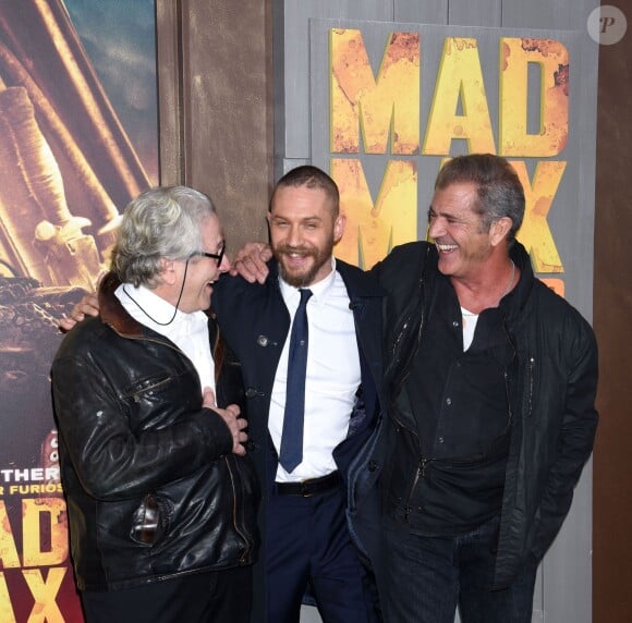 George Miller, Tom Hardy et Mel Gibson - Première du film "Mad Max - Fury Road" à Los Angeles le 7 Mai 2015
