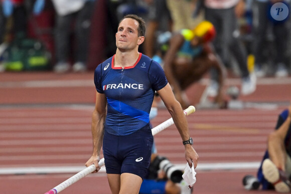 Renaud Lavillenie (Fra) lors de la finale du saut à la perche hommes sur son dernier saut aux Jeux Olympiques de Tokyo 2020, au stade olympique, à Tokyo, Japon, le 3 août 2021. © Jean-Baptiste Autissier/Panoramic/Bestimage